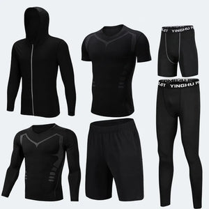 Men's Compression Sportswear Suits Gym Tights Training Clothes Workout Jogging Sports Set Running Tracksuit Quick Dry Plus Size