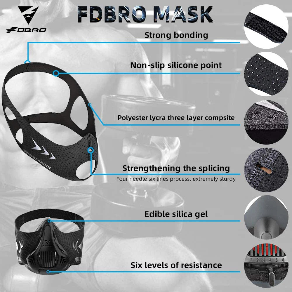 Sports Mask Elevation Running Fitness Pack Style Black High Altitude Training Fit Sports cycling mask Mask 2.0 Mask Cloth