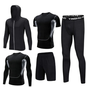 Men's Compression Sportswear Suits Gym Tights Training Clothes Workout Jogging Sports Set Running Tracksuit Quick Dry Plus Size