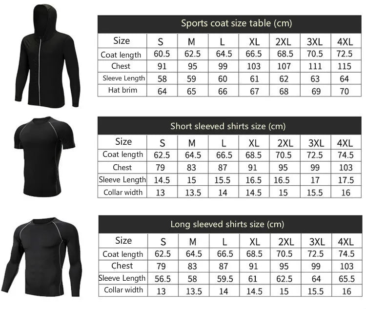 Men's Compression Sportswear Suits Gym Tights Training Clothes Workout Jogging Sports Set Running Tracksuit Quick Dry Plus Size