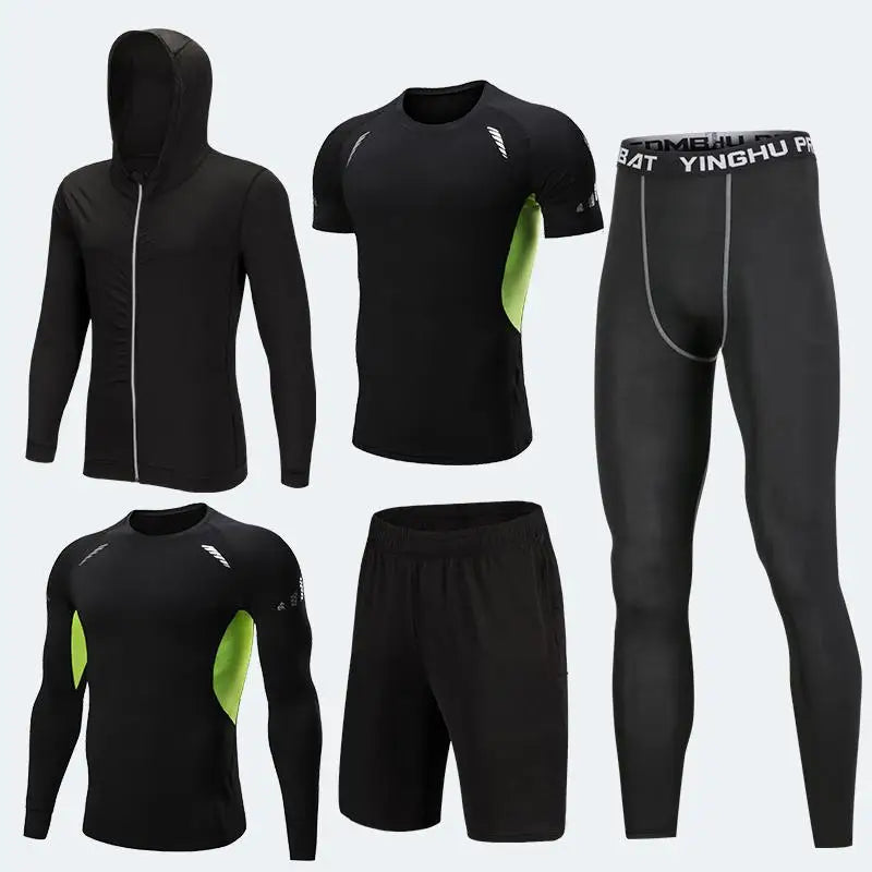 Men's Compression Sportswear Suits Gym Tights Training Clothes Workout Jogging Sports Set Running Tracksuit Quick Dry Plus Size