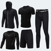 Men's Compression Sportswear Suits Gym Tights Training Clothes Workout Jogging Sports Set Running Tracksuit Quick Dry Plus Size