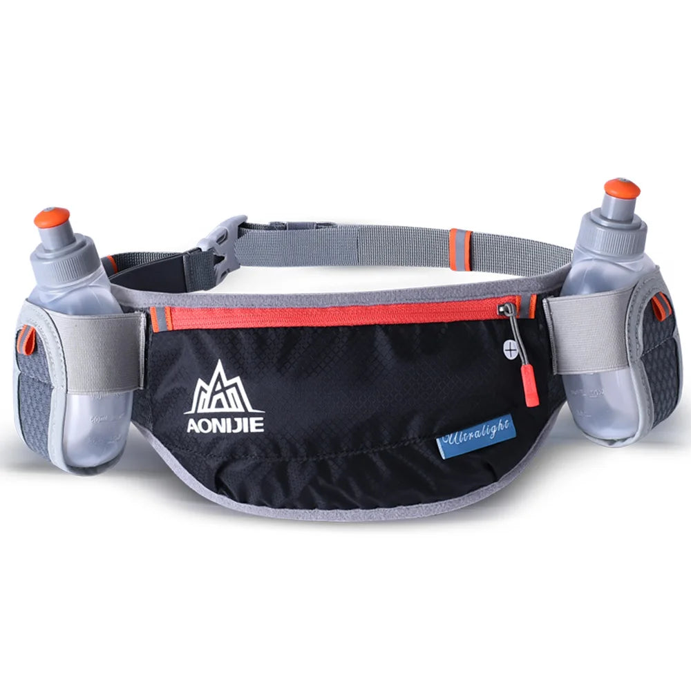 AONIJIE E882 Marathon Jogging Cycling Running Hydration Belt Waist Bag Pouch Fanny Pack Phone Holder with 170ml Water Bottles