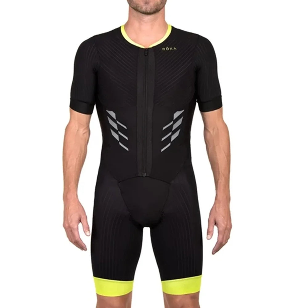 Roka USA Team Triathlon Race Suit Cycling Skinsuit Mans Sleeveless Swimwear Bike Jersey Ropa Ciclismo Bicycle Clothes Jumpsuit