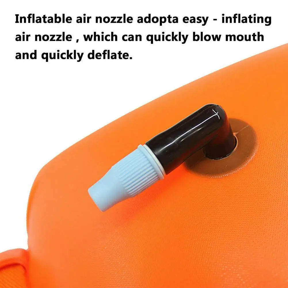 Inflatable Open Swimming Buoy Tow Float Dry Bag Double Air Bag with Waist Belt for Water Sport Swimming Storage Float Tools