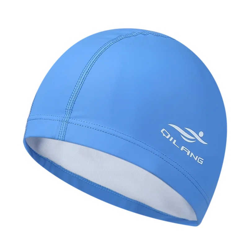 Swim Cap Adult Waterproof PU Unisex Solid Color Pool Diving Cap Long Hair Ear Protection Swim Cap