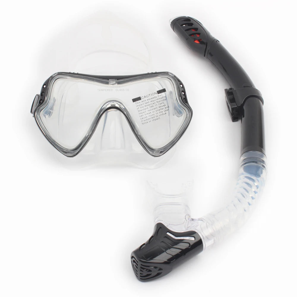 JSJM New Professional Snorkel Diving Mask Snorkels Goggles Glasses Diving Goggles Swimming Tube Set Snorkel Mask Adult Unisex