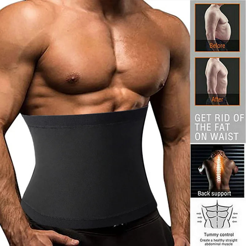 Gaine Ventre Sauna Slimming Belt for Men Fitness Cincher Training Belly Corset Sweat Fat Burning Women Body Shaper Weight Loss