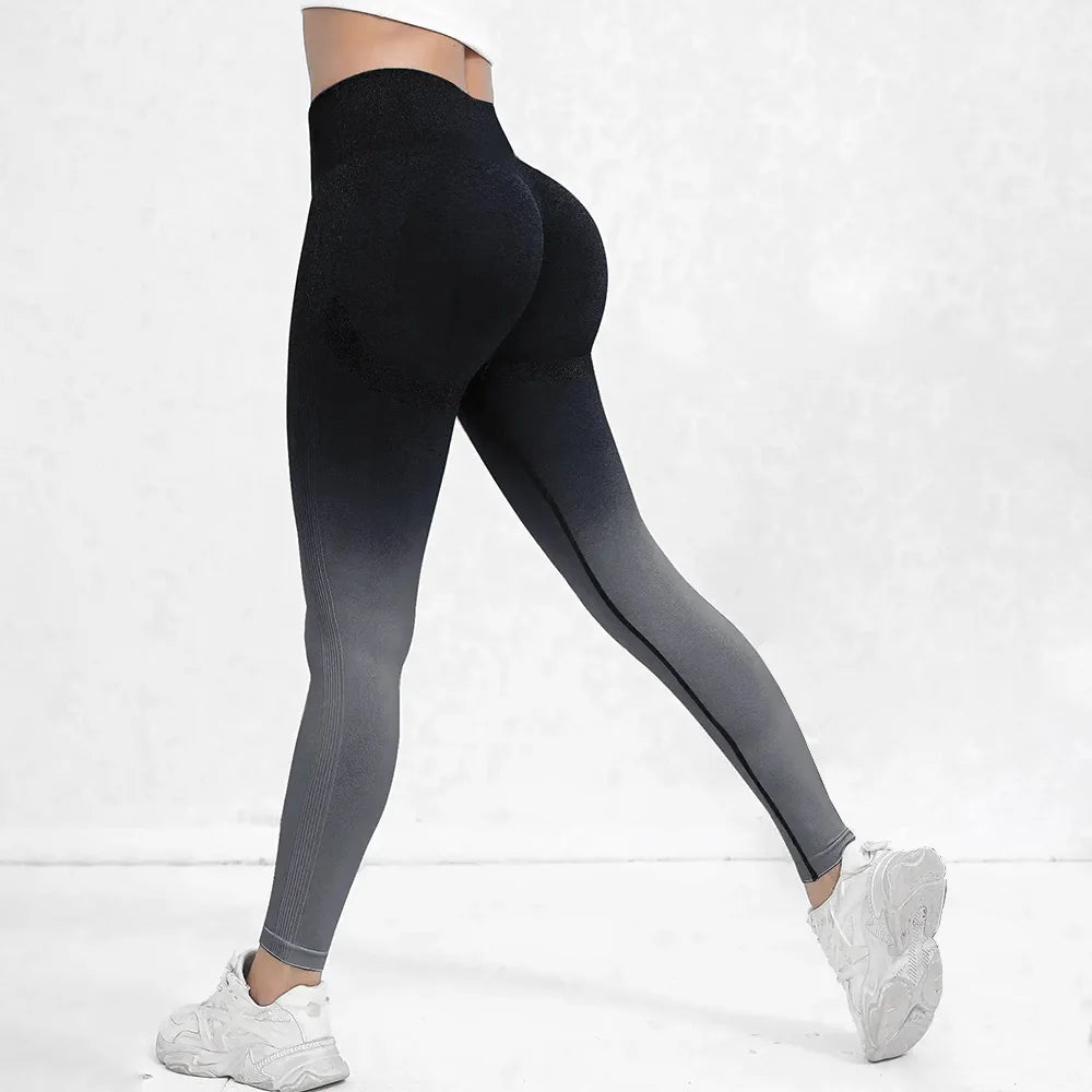 Tie Dye Seamless Leggings for Women High Waist Yoga Pants, Scrunch Butt Lifting Elastic Tights