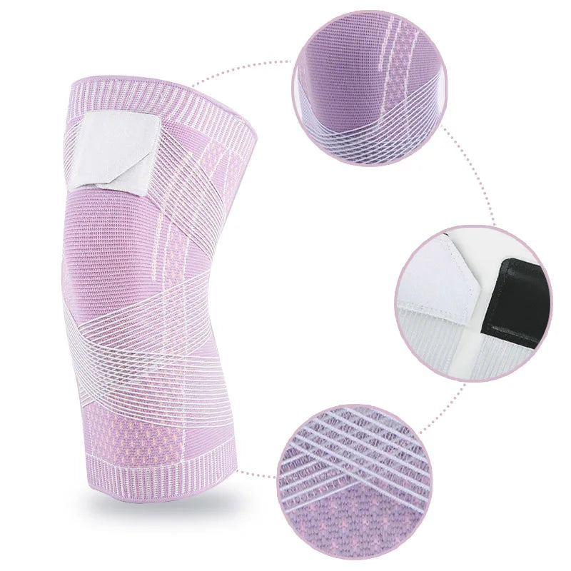 1 PCS Compression Knee Pads Support Sleeve Protector Elastic Kneepad Brace Spring Support Volleyball Running Silicone Pad