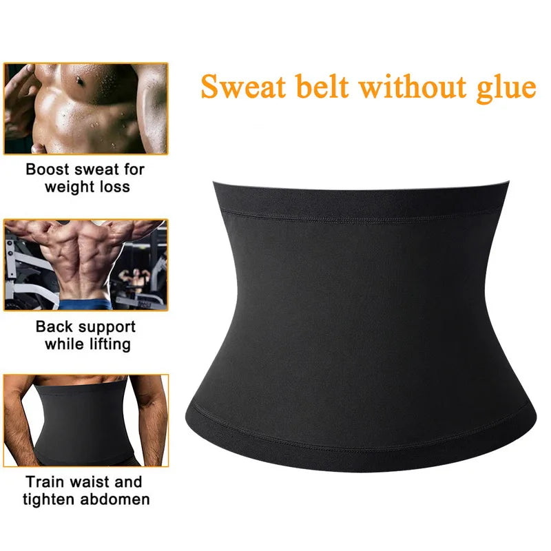 Gaine Ventre Sauna Slimming Belt for Men Fitness Cincher Training Belly Corset Sweat Fat Burning Women Body Shaper Weight Loss