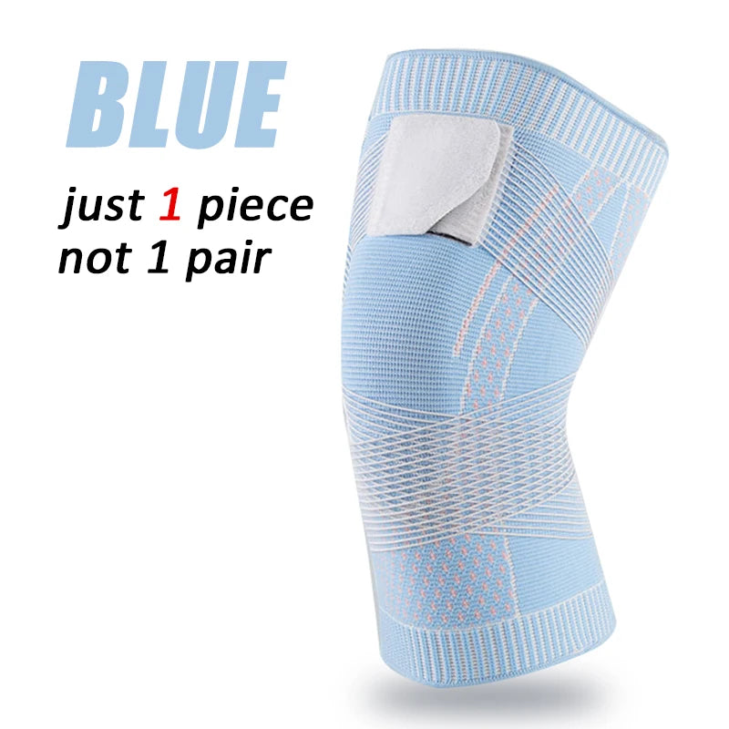 1 PCS Compression Knee Pads Support Sleeve Protector Elastic Kneepad Brace Spring Support Volleyball Running Silicone Pad