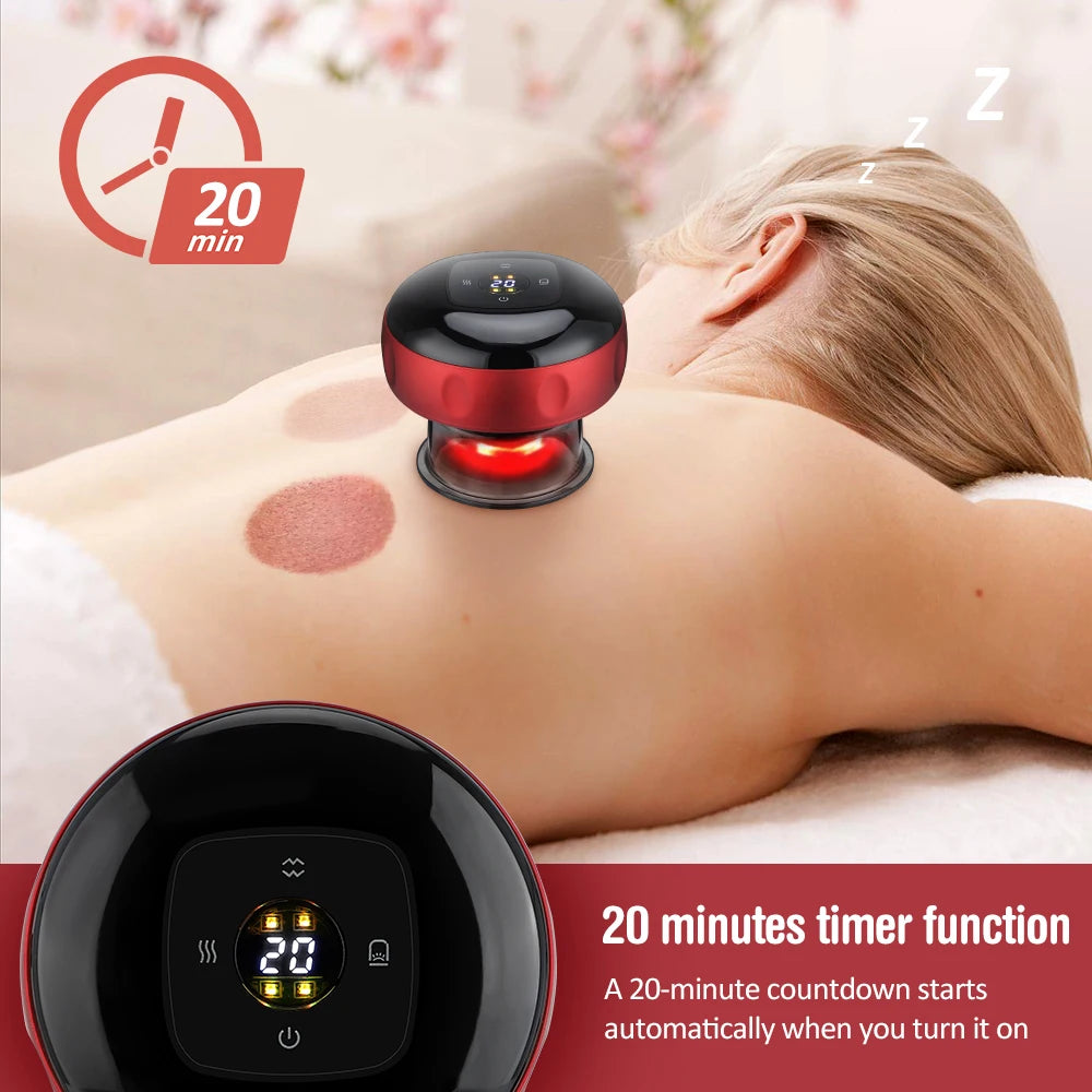 Smart Electric Vacuum Cupping Device Body Scraping Massager Heating Suction Cupping Physical Fatigue Relief Beauty Suction Cups