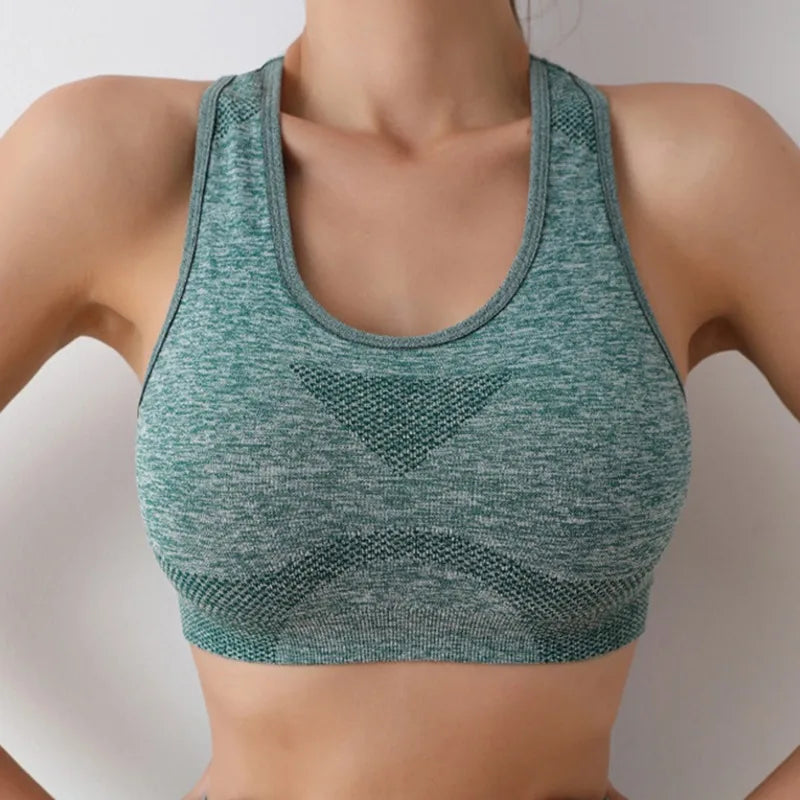 Women Sports Bras Yoga Top Vest High Shockproof Quick-drying Yoga Gym Running Fitness Underwear Ladies Seamless Sportswear