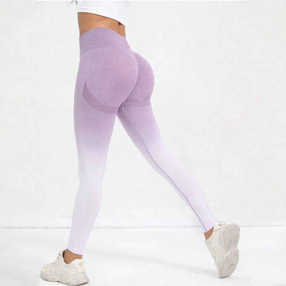 Tie Dye Seamless Leggings for Women High Waist Yoga Pants, Scrunch Butt Lifting Elastic Tights