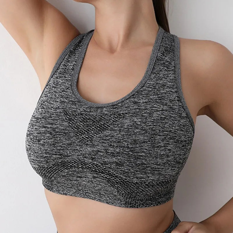 Women Sports Bras Yoga Top Vest High Shockproof Quick-drying Yoga Gym Running Fitness Underwear Ladies Seamless Sportswear