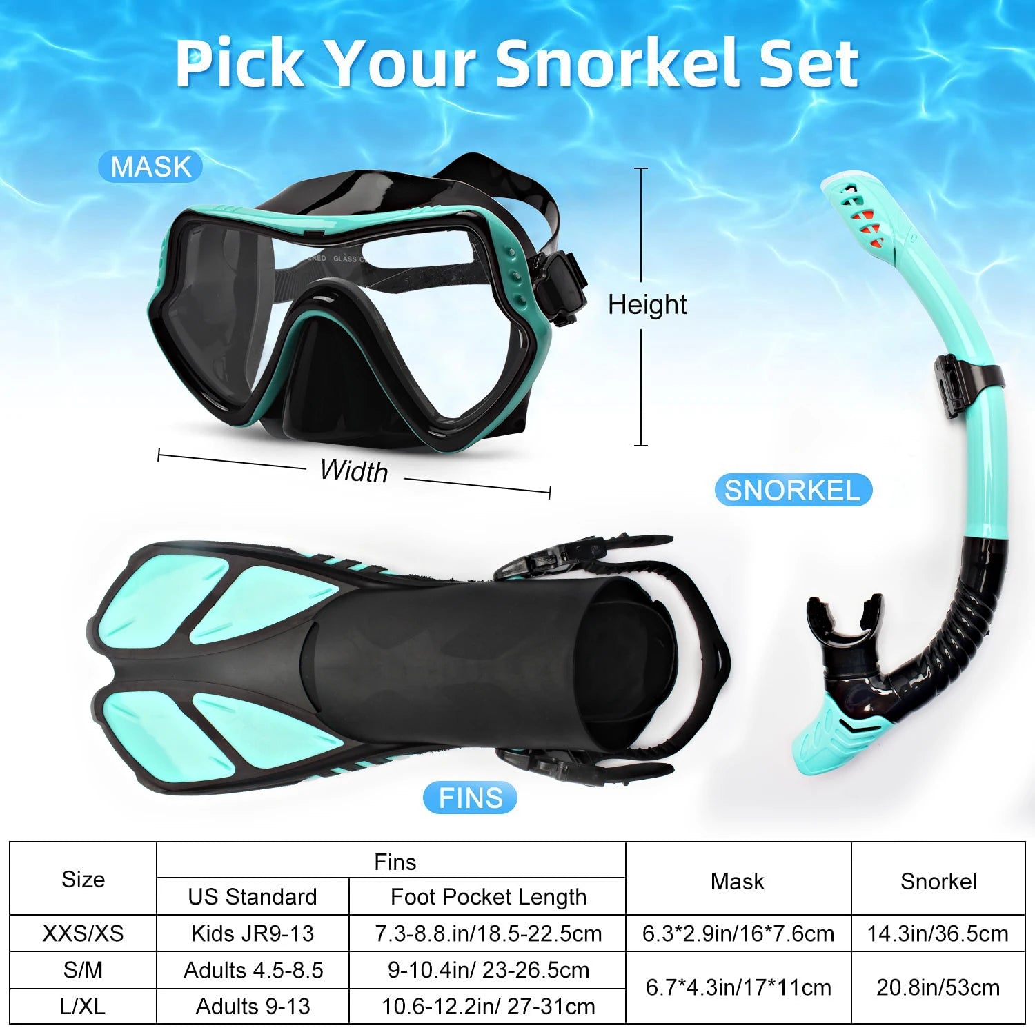 JSJM New Professional Snorkel Diving Mask Snorkels Goggles Glasses Diving Goggles Swimming Tube Set Snorkel Mask Adult Unisex