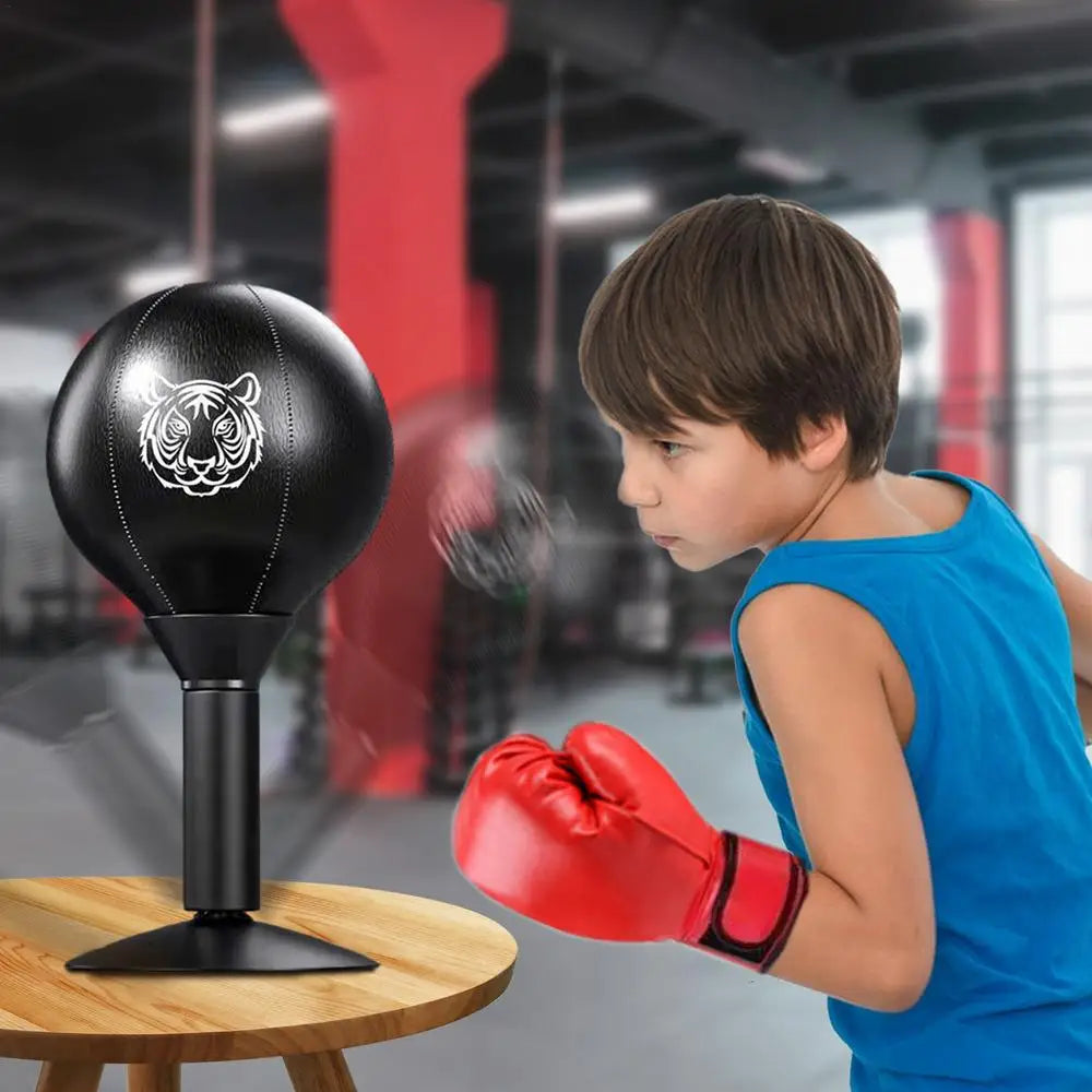 Stress Relief Punching Bag Soft PU Leather Desktop Boxing With Suction Cup Creative Desk Boxing Punch Ball Multifunctional