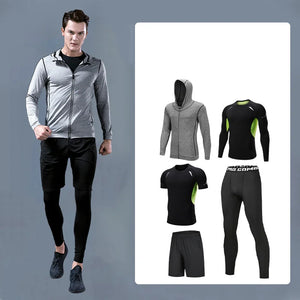 Men's Compression Sportswear Suits Gym Tights Training Clothes Workout Jogging Sports Set Running Tracksuit Quick Dry Plus Size