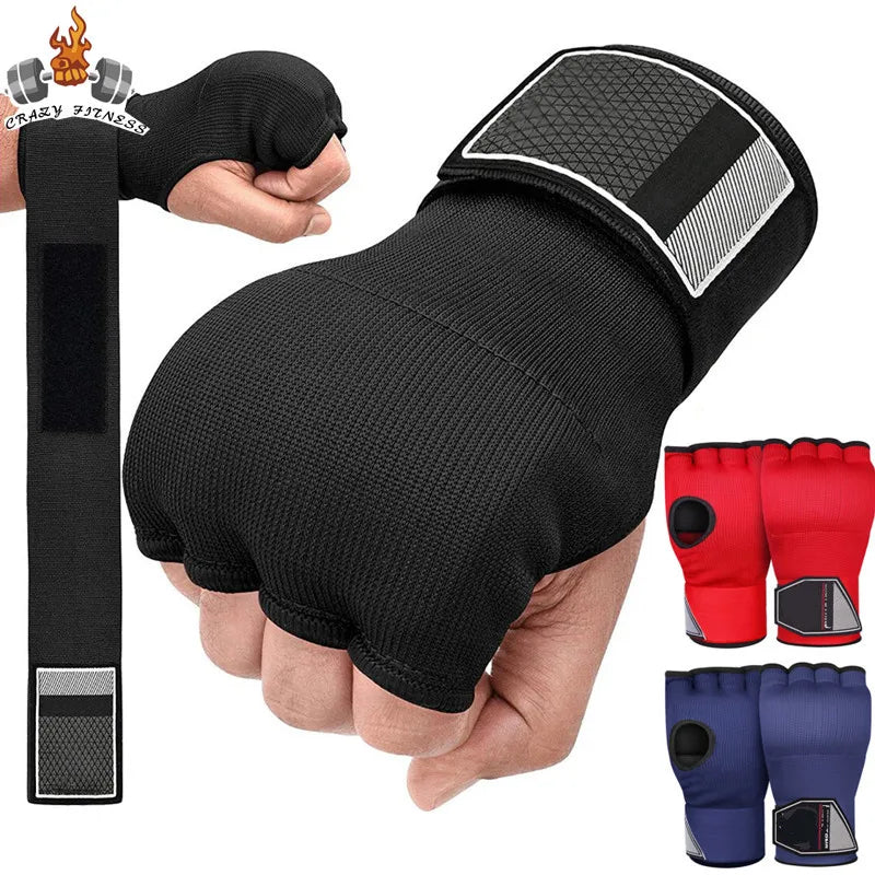 Boxing Hand Wrap Inner Gloves Half Finger Gel Boxing Glove for Muay Thai MMA Kickboxing Martial Arts Punching Speed Bag Training