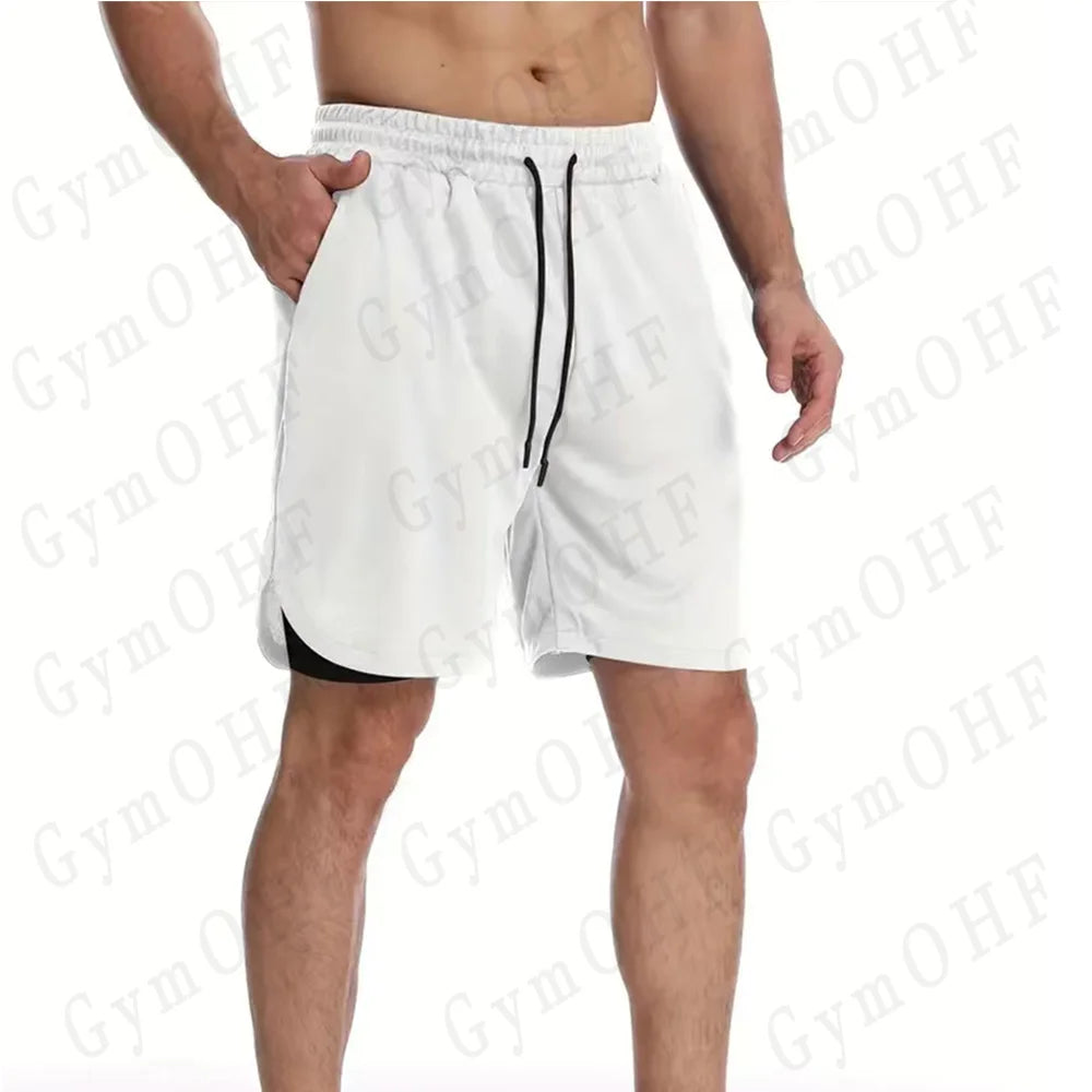 High-Quality Gym 2 in 1 Shorts For Men Quick Dry Breathable Mesh Performance Shorts Sports Fitness Workout Jogging Short Pants