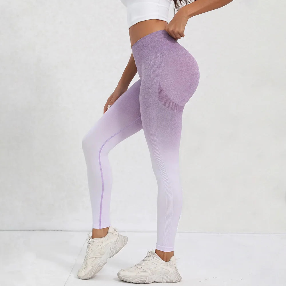 Tie Dye Seamless Leggings for Women High Waist Yoga Pants, Scrunch Butt Lifting Elastic Tights