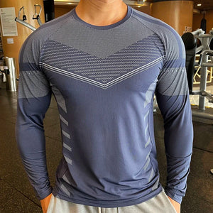 Men Fitness Compression Sport Shirt High Quality Running Long Sleeve Upper Clothing Crew Neck Swearshirt Male Rash Guard Wicking