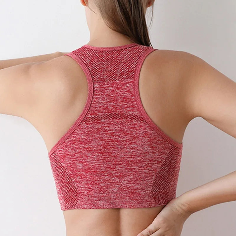 Women Sports Bras Yoga Top Vest High Shockproof Quick-drying Yoga Gym Running Fitness Underwear Ladies Seamless Sportswear