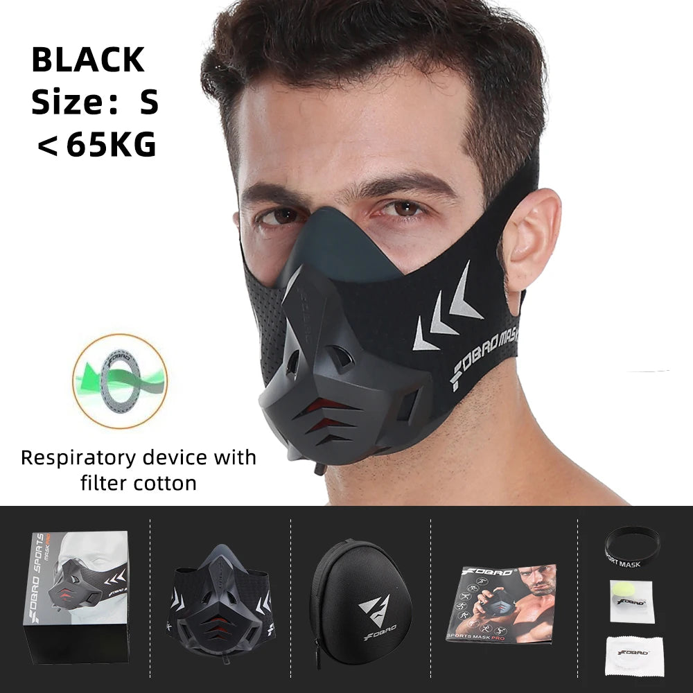 Sports Mask Elevation Running Fitness Pack Style Black High Altitude Training Fit Sports cycling mask Mask 2.0 Mask Cloth