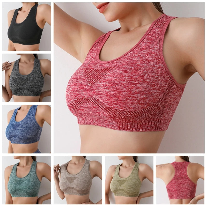 Women Sports Bras Yoga Top Vest High Shockproof Quick-drying Yoga Gym Running Fitness Underwear Ladies Seamless Sportswear