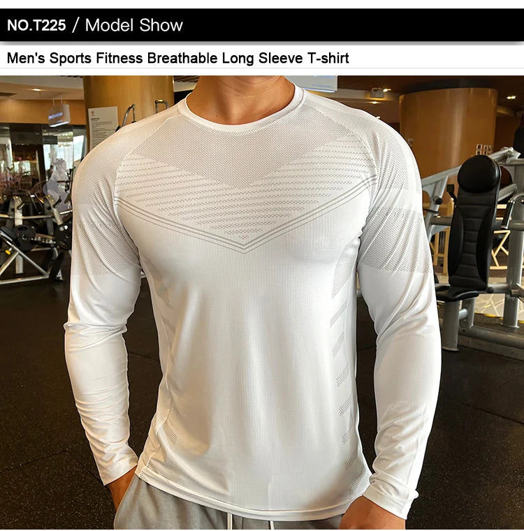 Men Fitness Compression Sport Shirt High Quality Running Long Sleeve Upper Clothing Crew Neck Swearshirt Male Rash Guard Wicking