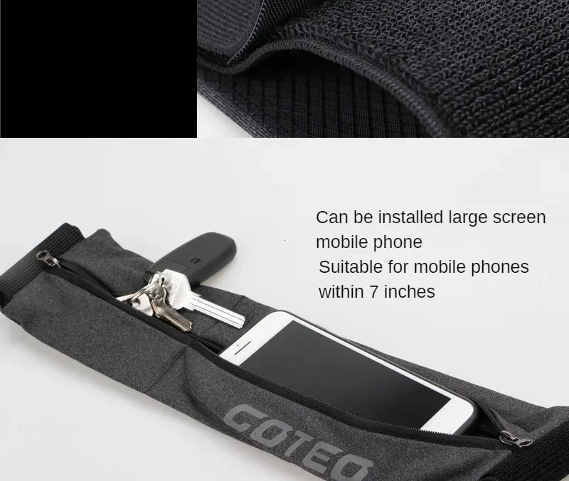 Reflective Elastic Waistband Sport Bag Double Zipper Pocket Running Gym Yoga Waist Belt Pack Phone Waist Wallet Bag