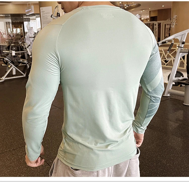 Men Fitness Compression Sport Shirt High Quality Running Long Sleeve Upper Clothing Crew Neck Swearshirt Male Rash Guard Wicking