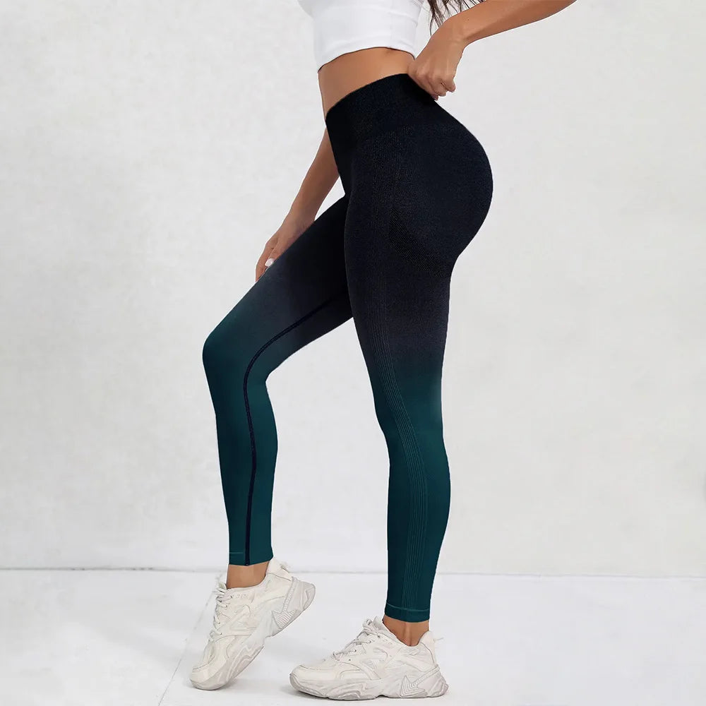 Tie Dye Seamless Leggings for Women High Waist Yoga Pants, Scrunch Butt Lifting Elastic Tights