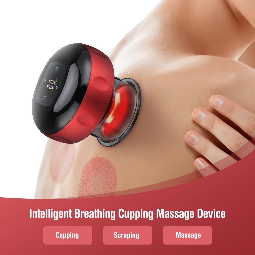 Smart Electric Vacuum Cupping Device Body Scraping Massager Heating Suction Cupping Physical Fatigue Relief Beauty Suction Cups