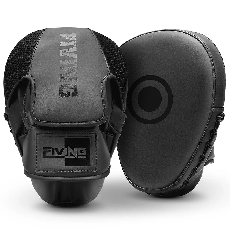 Boxing Pads for Men, Women, & Kids, Leather Focus Mitts for Martial Arts, Boxing Training, Curved Punch Mitts for Karate