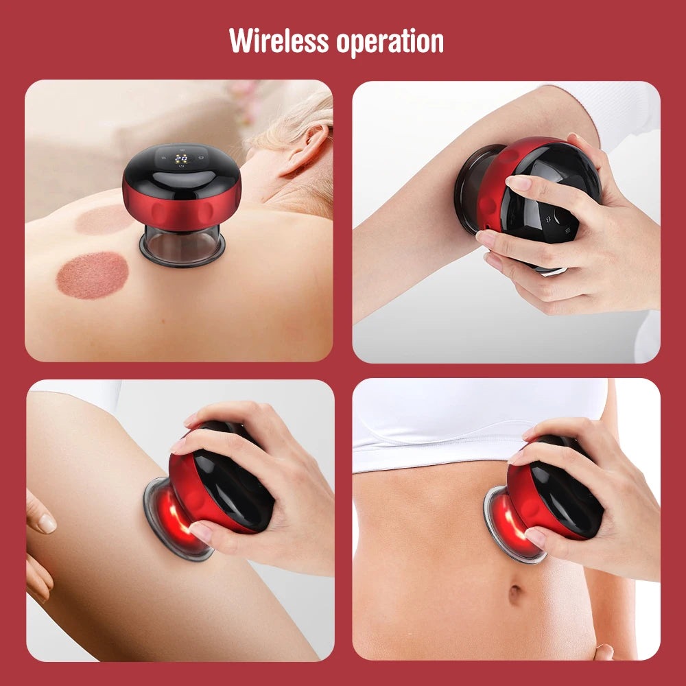 Smart Electric Vacuum Cupping Device Body Scraping Massager Heating Suction Cupping Physical Fatigue Relief Beauty Suction Cups