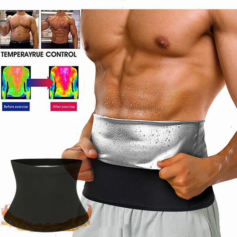 Gaine Ventre Sauna Slimming Belt for Men Fitness Cincher Training Belly Corset Sweat Fat Burning Women Body Shaper Weight Loss