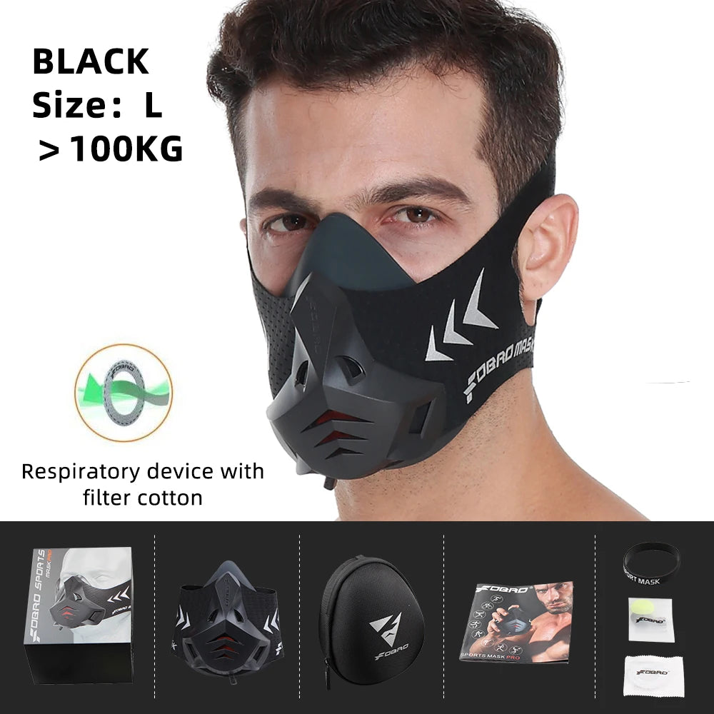 Sports Mask Elevation Running Fitness Pack Style Black High Altitude Training Fit Sports cycling mask Mask 2.0 Mask Cloth