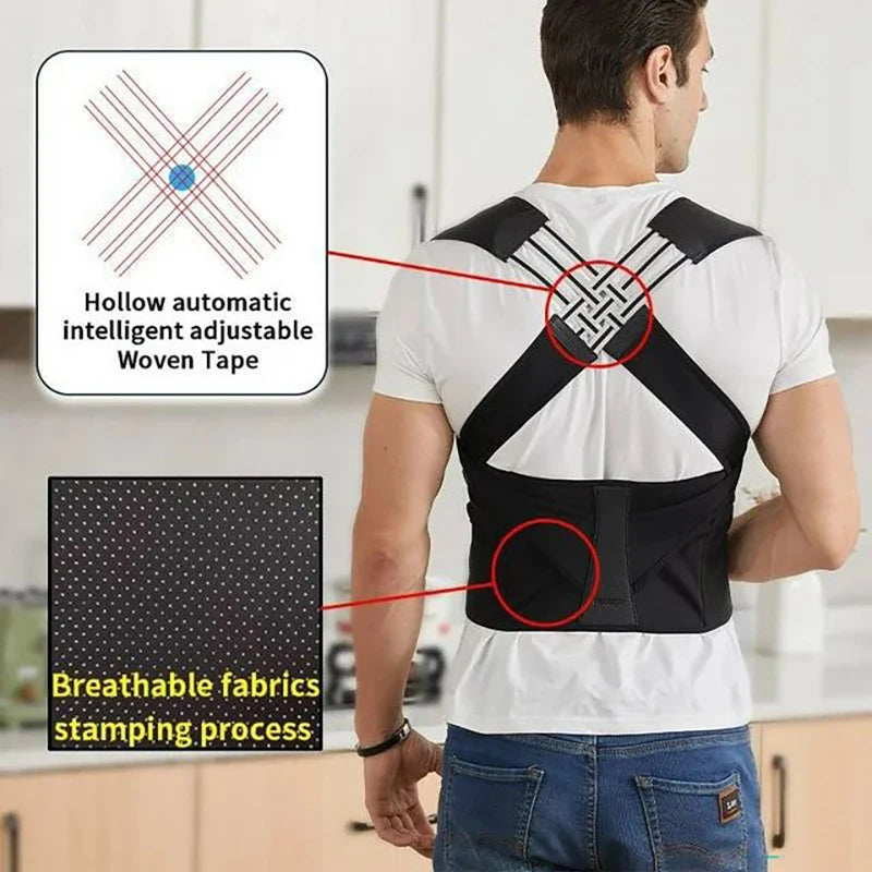 Back Brace Posture Corrector for Women and Men, Shoulder Straightener Adjustable Full Back Support Upper and Lower