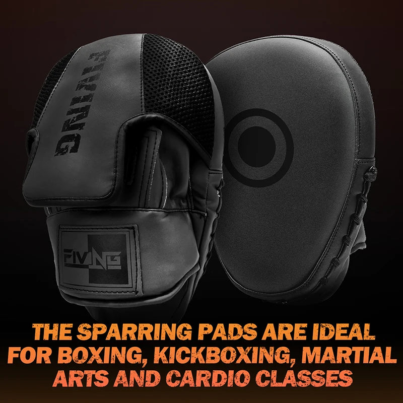 Boxing Pads for Men, Women, & Kids, Leather Focus Mitts for Martial Arts, Boxing Training, Curved Punch Mitts for Karate