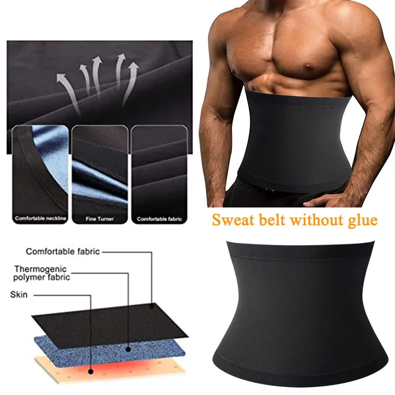 Gaine Ventre Sauna Slimming Belt for Men Fitness Cincher Training Belly Corset Sweat Fat Burning Women Body Shaper Weight Loss